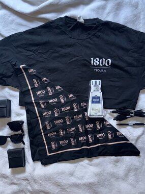 HUGE 1800 TEQUILA BUNDLE - New Shirts, Bandanas, Sunglasses, Pens